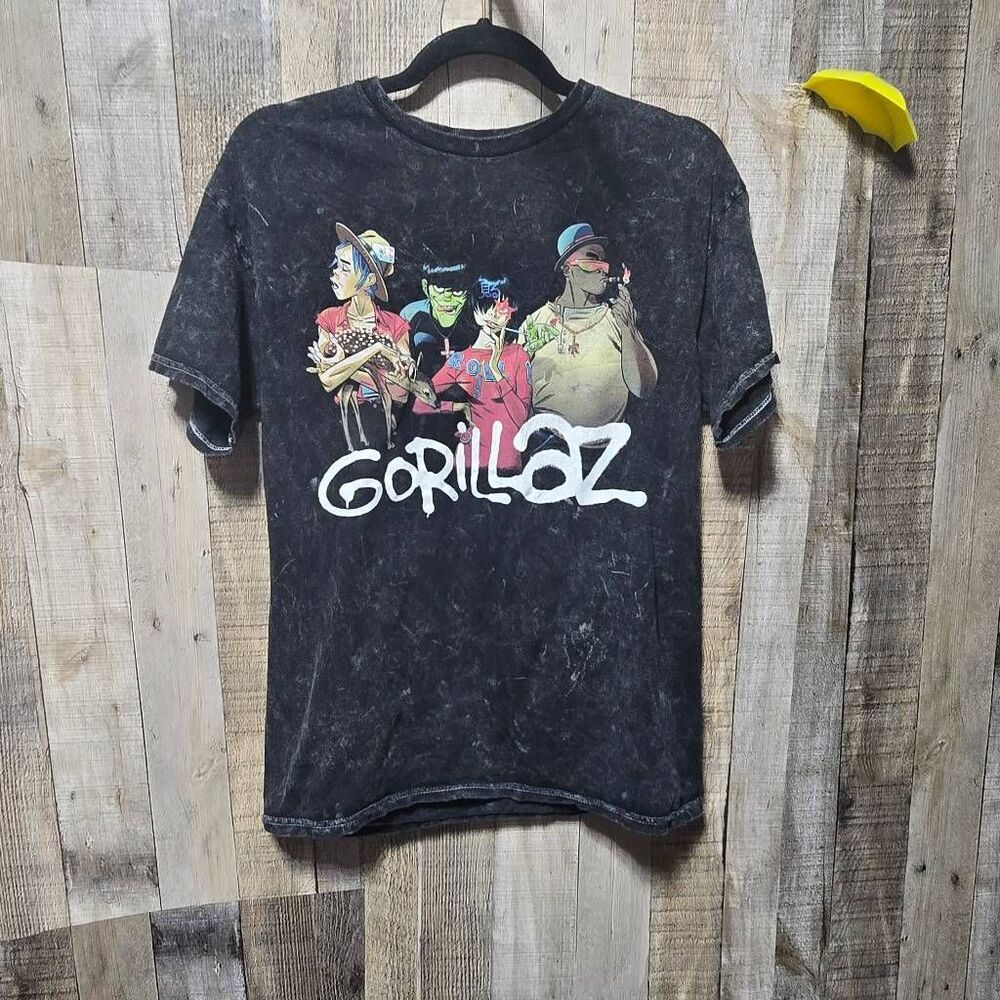 Gorillaz Black Acid Wash Graphic Band Tee Unisex S/M Emo Alternative Music